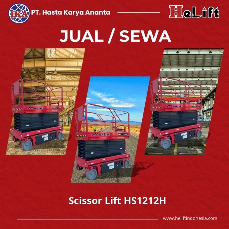 Scissor lift 14 Meter (HS1212H) Rental Scissor lift 14 Meter area Batam (HS1212H)