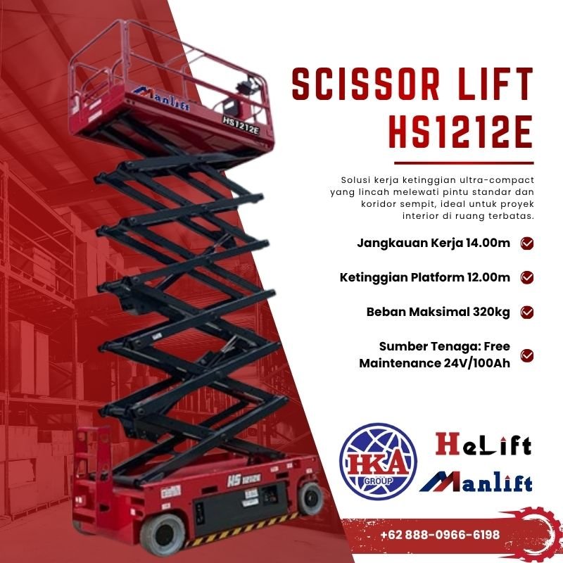 Scissor Lift 14 Meter (HS1212E) Scissor Lift Manlift HS1212E